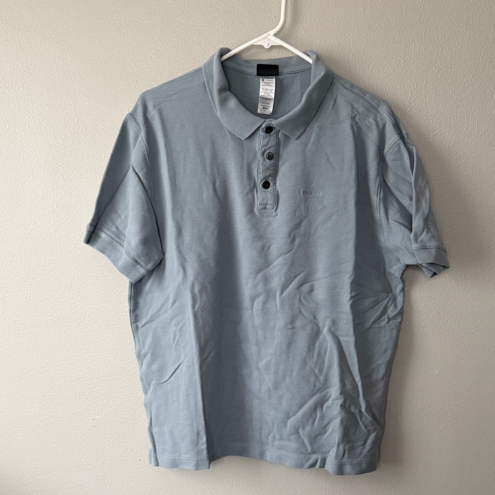 Patagonia Men's Light Blue Polo Shirt Embroidered Logo Size Large